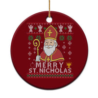 Saint Nicholas Santa Claus Christmas Ceramic Ornament - Wonder Print Shop
