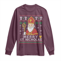 Saint Nicholas Santa Claus Christmas Long Sleeve Shirt - Wonder Print Shop