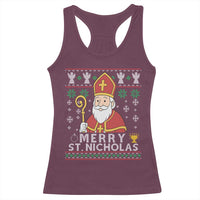 Saint Nicholas Santa Claus Christmas Racerback Tank Top - Wonder Print Shop