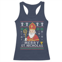 Saint Nicholas Santa Claus Christmas Racerback Tank Top - Wonder Print Shop