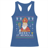 Saint Nicholas Santa Claus Christmas Racerback Tank Top - Wonder Print Shop