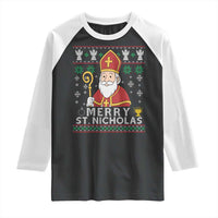 Saint Nicholas Santa Claus Christmas Raglan Shirt - Wonder Print Shop