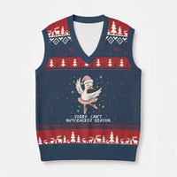 Nutcracker Goose Ballet Christmas V-Neck Knit Sweater Vest - Wonder Print Shop