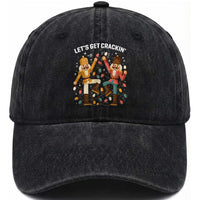 Funny Nutcracker Christmas Washed Cotton Baseball Cap Let Us Get Crackin