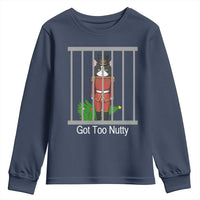 Funny Cat Nutcracker Christmas Youth Sweatshirt Got Too Nutty - Wonder Print Shop