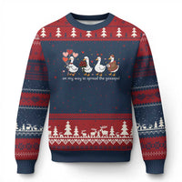 Silly Goose Christian Valentine Gospel Ugly Christmas Sweater On My Way To Spread The Goosepel - Wonder Print Shop
