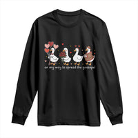 Silly Goose Christian Valentine Gospel Long Sleeve Shirt On My Way To Spread The Goosepel - Wonder Print Shop
