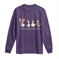 Silly Goose Christian Valentine Gospel Long Sleeve Shirt On My Way To Spread The Goosepel - Wonder Print Shop
