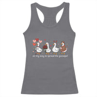 Silly Goose Christian Valentine Gospel Racerback Tank Top On My Way To Spread The Goosepel - Wonder Print Shop