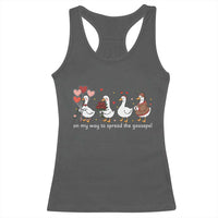 Silly Goose Christian Valentine Gospel Racerback Tank Top On My Way To Spread The Goosepel - Wonder Print Shop