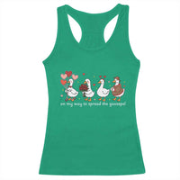 Silly Goose Christian Valentine Gospel Racerback Tank Top On My Way To Spread The Goosepel - Wonder Print Shop