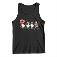 Silly Goose Christian Valentine Gospel Tank Top On My Way To Spread The Goosepel - Wonder Print Shop