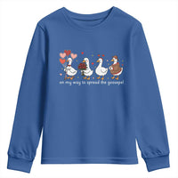Silly Goose Christian Valentine Gospel Youth Sweatshirt On My Way To Spread The Goosepel - Wonder Print Shop
