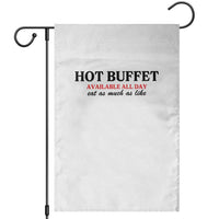 Hot Buffet Available All Day Garden Flag Funny Cooking Food - Wonder Print Shop