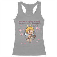 67 Valentine Meme Racerback Tank Top Funny Six Seven Cupid Saying - Wonder Print Shop