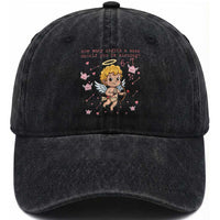 67 Valentine Meme Washed Cotton Baseball Cap Funny Six Seven Cupid Saying
