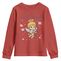 67 Valentine Meme Youth Sweatshirt Funny Six Seven Cupid Saying - Wonder Print Shop