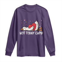 Silly Goose Valentine Long Sleeve Shirt Not Today Cupid - Wonder Print Shop