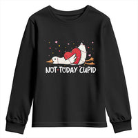 Silly Goose Valentine Youth Sweatshirt Not Today Cupid - Wonder Print Shop