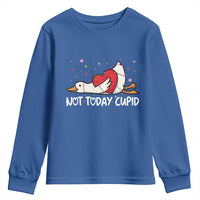 Silly Goose Valentine Youth Sweatshirt Not Today Cupid - Wonder Print Shop
