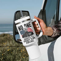 No One Wants To Fight For Israel Tumbler With Handle Marine Veteran American Freedom