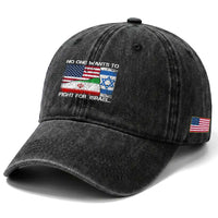 No One Wants To Fight For Israel Washed Cotton Baseball Cap Marine Veteran Freedom Statement