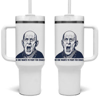 No One Wants To Fight For Israel Tumbler With Handle Marine Veteran America First Anti War