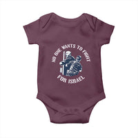 No One Wants To Fight For Israel Baby Onesie Marine Veteran Anti War America First Statement
