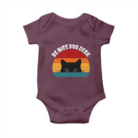 Be Nice You Jerk Baby Onesie Funny Cat Sarcastic Quote
