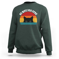 Be Nice You Jerk Sweatshirt Funny Cat Sarcastic Quote