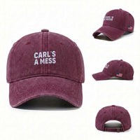 Carl's a Mess Washed Cotton Baseball Cap Funny Reality TV