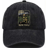 I Bury Things Maybe Plants Maybe People Washed Cotton Baseball Cap Funny Sarcastic Frog Garden Lover