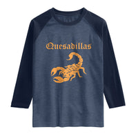 Quesadillas Scorpion Raglan Shirt Burnt Orange Southwestern