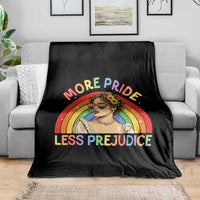 More Pride Less Prejudice Throw Blanket Pride Month LGBTQ Gay Lesbian