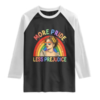 More Pride Less Prejudice Raglan Shirt Pride Month LGBTQ Gay Lesbian