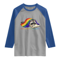 More Pride Less Prejudice Raglan Shirt LGBT Raccoon Book Lover