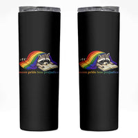More Pride Less Prejudice Skinny Tumbler LGBT Raccoon Book Lover