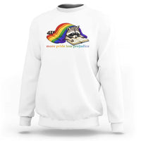 More Pride Less Prejudice Sweatshirt LGBT Raccoon Book Lover
