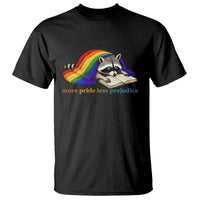 More Pride Less Prejudice T Shirt LGBT Raccoon Book Lover