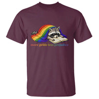 More Pride Less Prejudice T Shirt LGBT Raccoon Book Lover