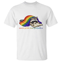 More Pride Less Prejudice T Shirt LGBT Raccoon Book Lover