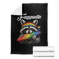Faguette LGBTQ Throw Blanket Funny Pride Raccoon Rainbow