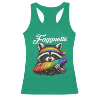 Faguette LGBTQ Racerback Tank Top Funny Pride Raccoon Rainbow