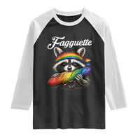 Faguette LGBTQ Raglan Shirt Funny Pride Raccoon Rainbow