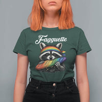 Faguette LGBTQ T Shirt For Women Funny Pride Raccoon Rainbow