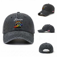 Faguette LGBTQ Washed Cotton Baseball Cap Funny Pride Raccoon Rainbow