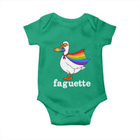Faguette LGBTQ Baby Onesie Funny Pride Goose Rainbow