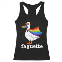 Faguette LGBTQ Racerback Tank Top Funny Pride Goose Rainbow