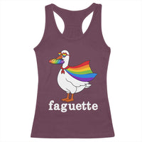 Faguette LGBTQ Racerback Tank Top Funny Pride Goose Rainbow
