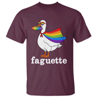 Faguette LGBTQ T Shirt Funny Pride Goose Rainbow